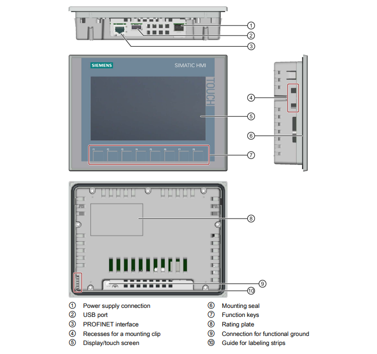 siemens hmi ktp700 touch screen 7 inch compact panel 6av2123 2gb03 oaxo 6